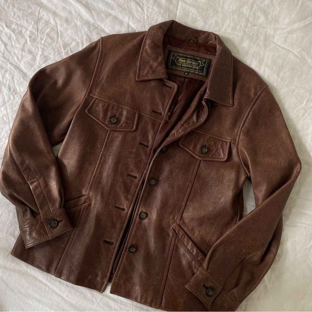 vintage brown leather jacket
